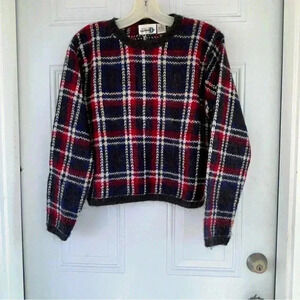 Vintage Paul Harris Design Plaid Mohair Sweater • Small